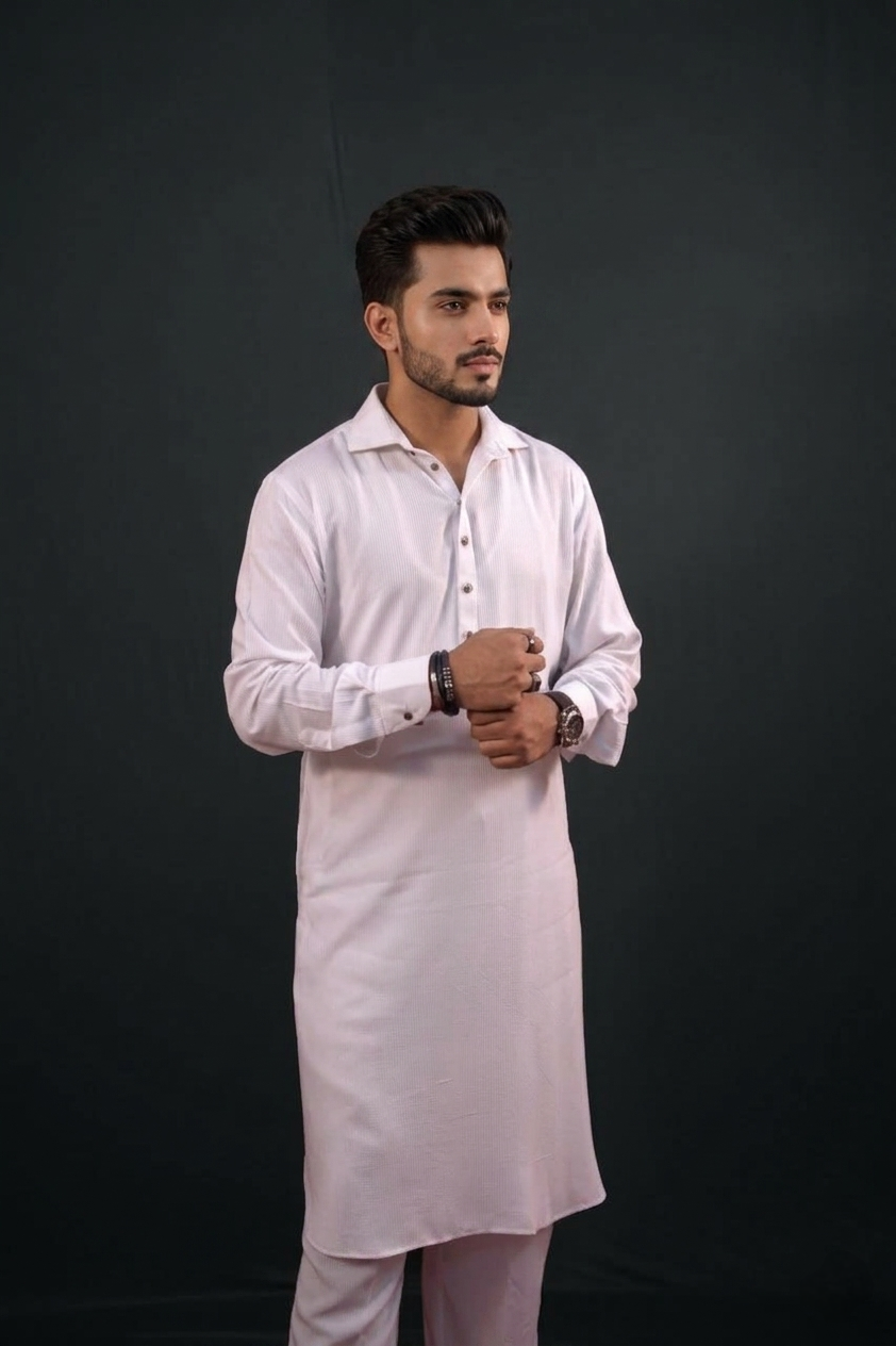 White kabli Suit