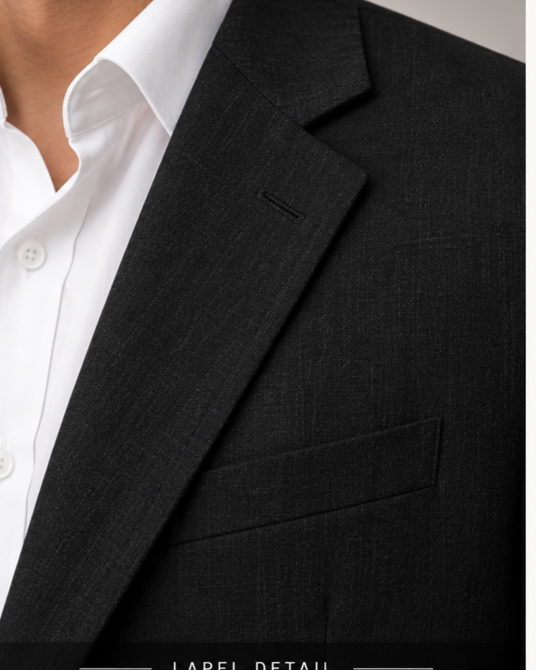 Black Linen Single-Breasted Blazer