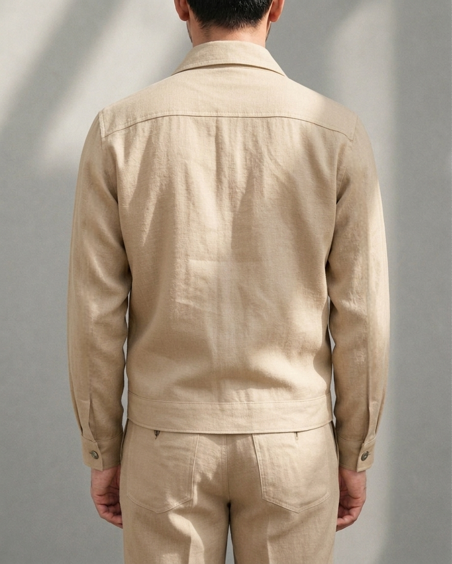 Beige colour linen 2 pocket  shaket