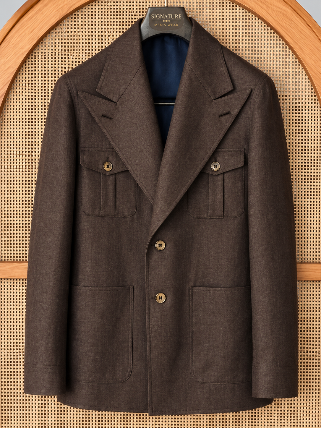 Signature Premium Dubble-Breasted Safari brown Blazer