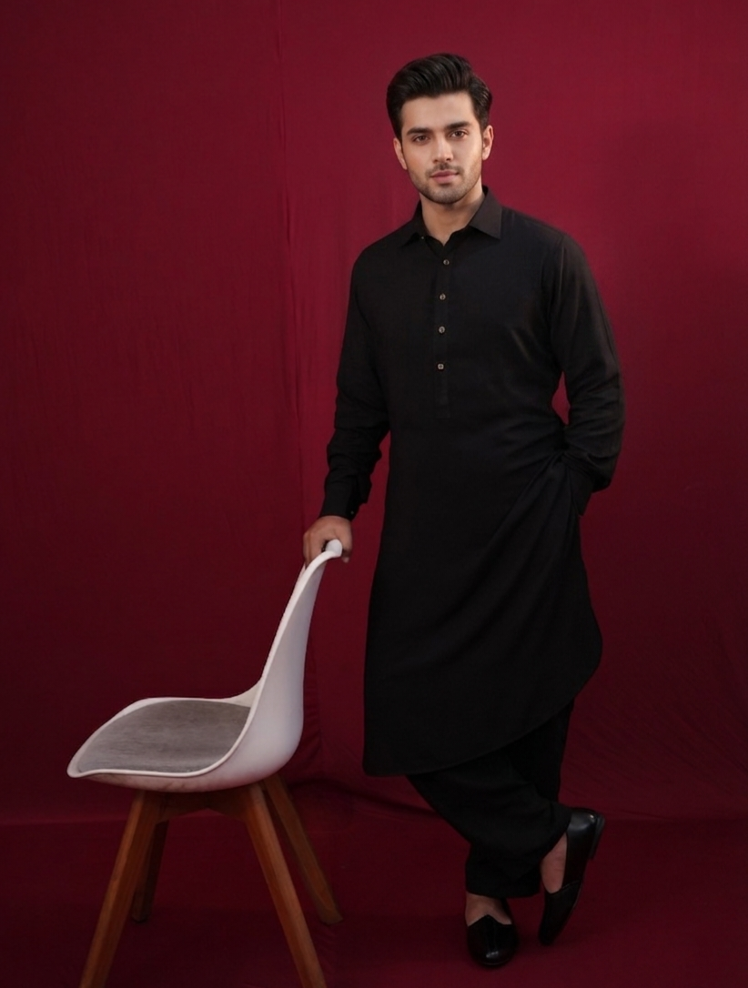 Black Kabli Suit