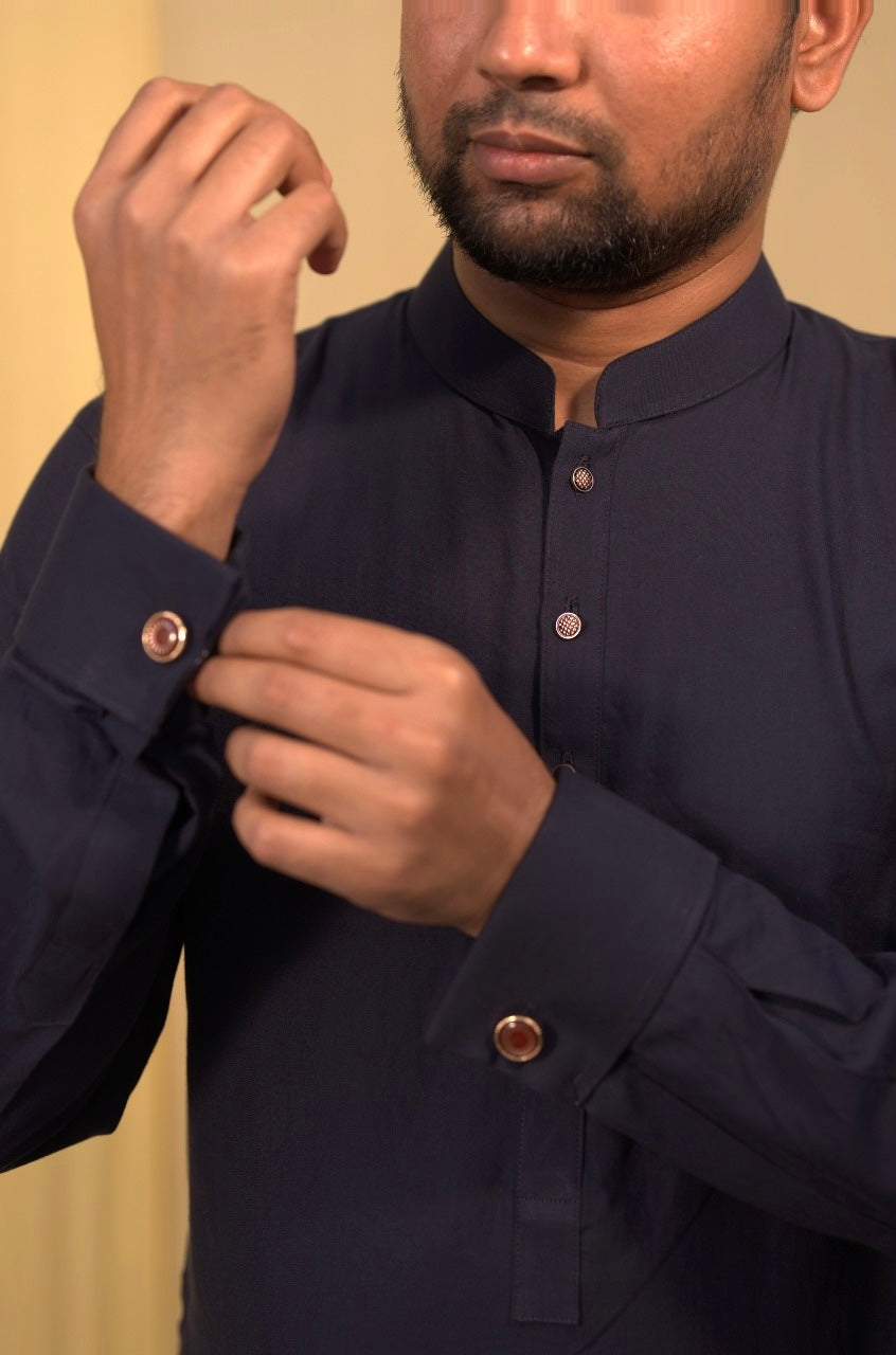 Deep Blue kuffling kurta