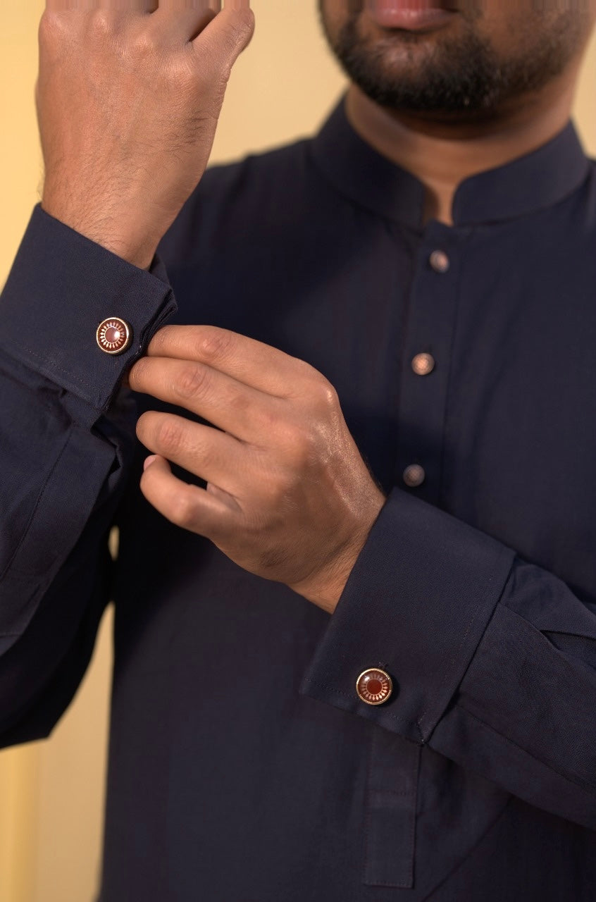 Deep Blue kuffling kurta