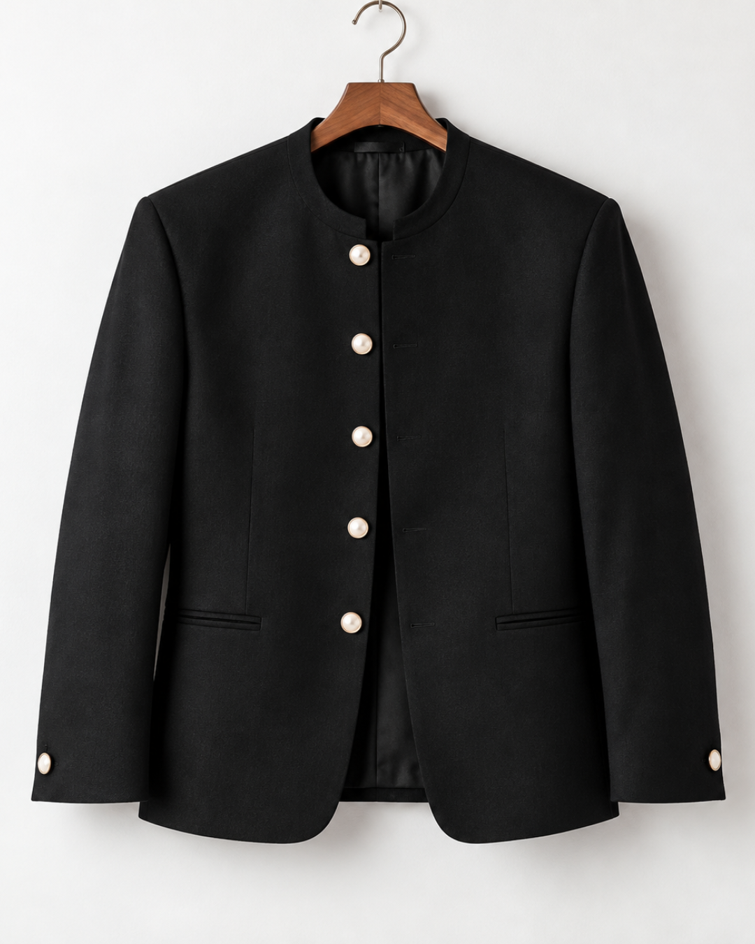 Black Bandhgala / Nehru Jacket-style Blazer