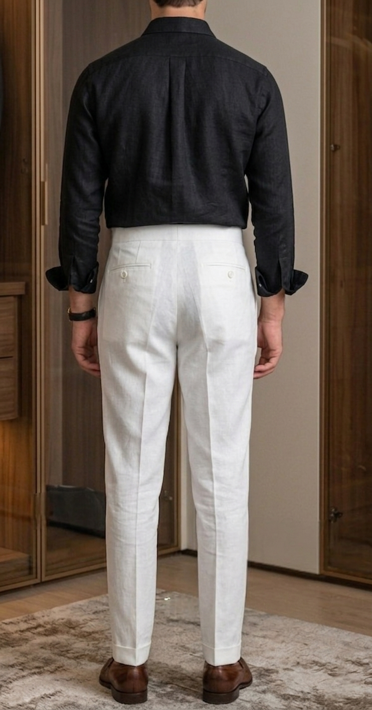 White Singel Button High waist Formal Trouser
