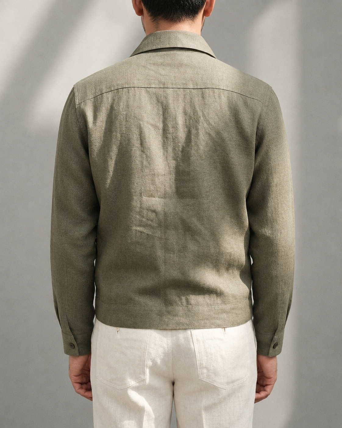 Deep olive linen 2 pocket shaket