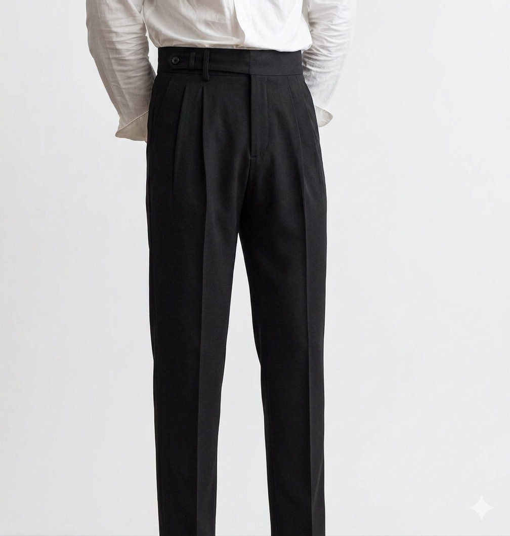 Black Singel Button High-Waist Formal Trouser