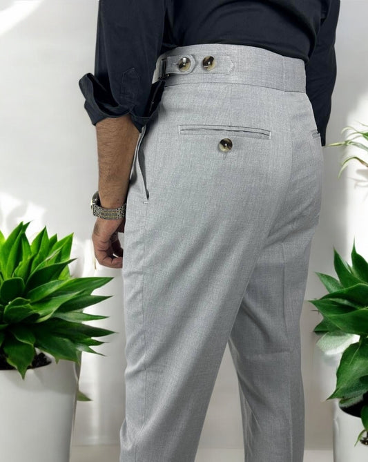 High Waist Gurkha Pleated Formal Trouser