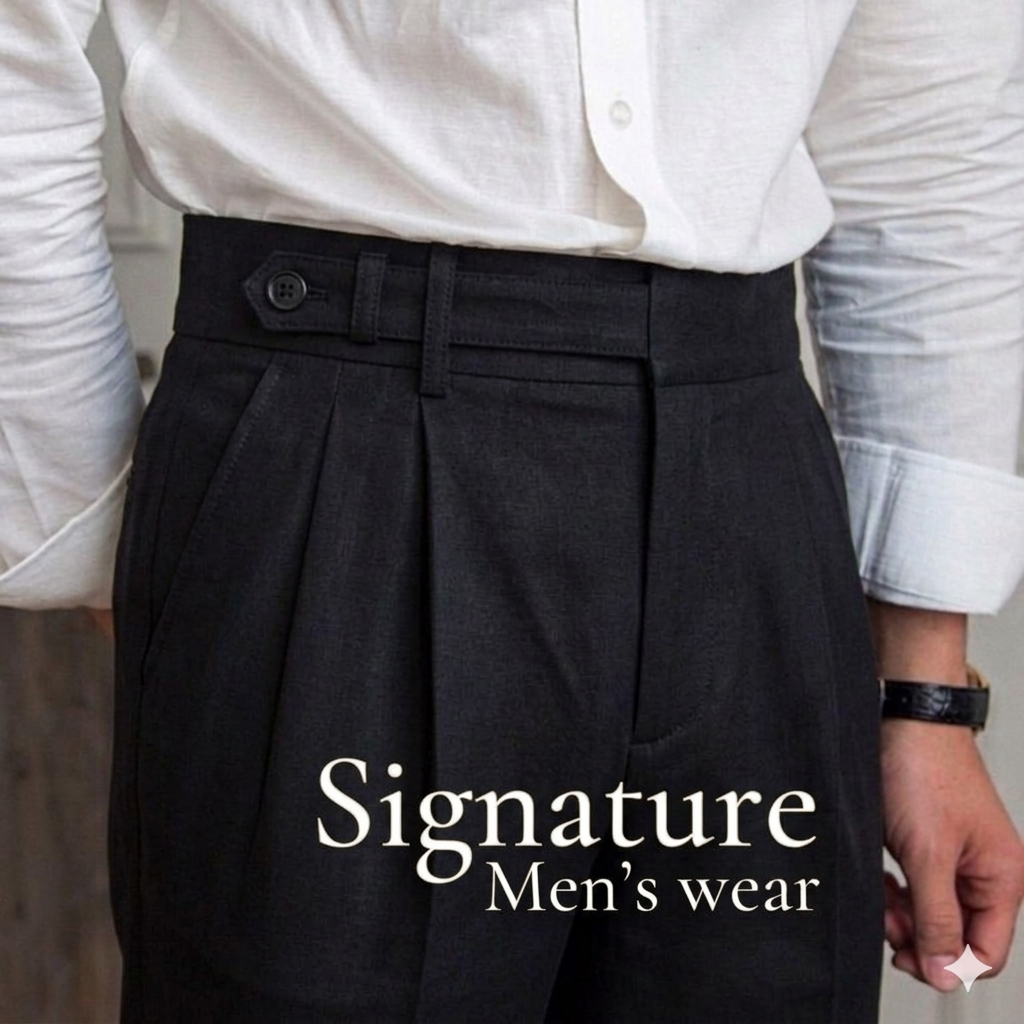 Black Singel Button High-Waist Formal Trouser