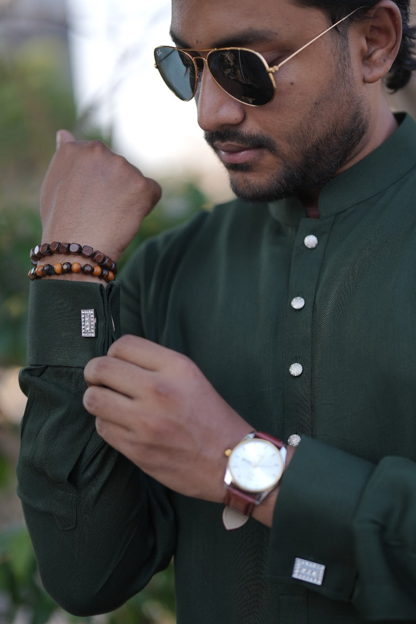 Bottol Green Kufflung kurta