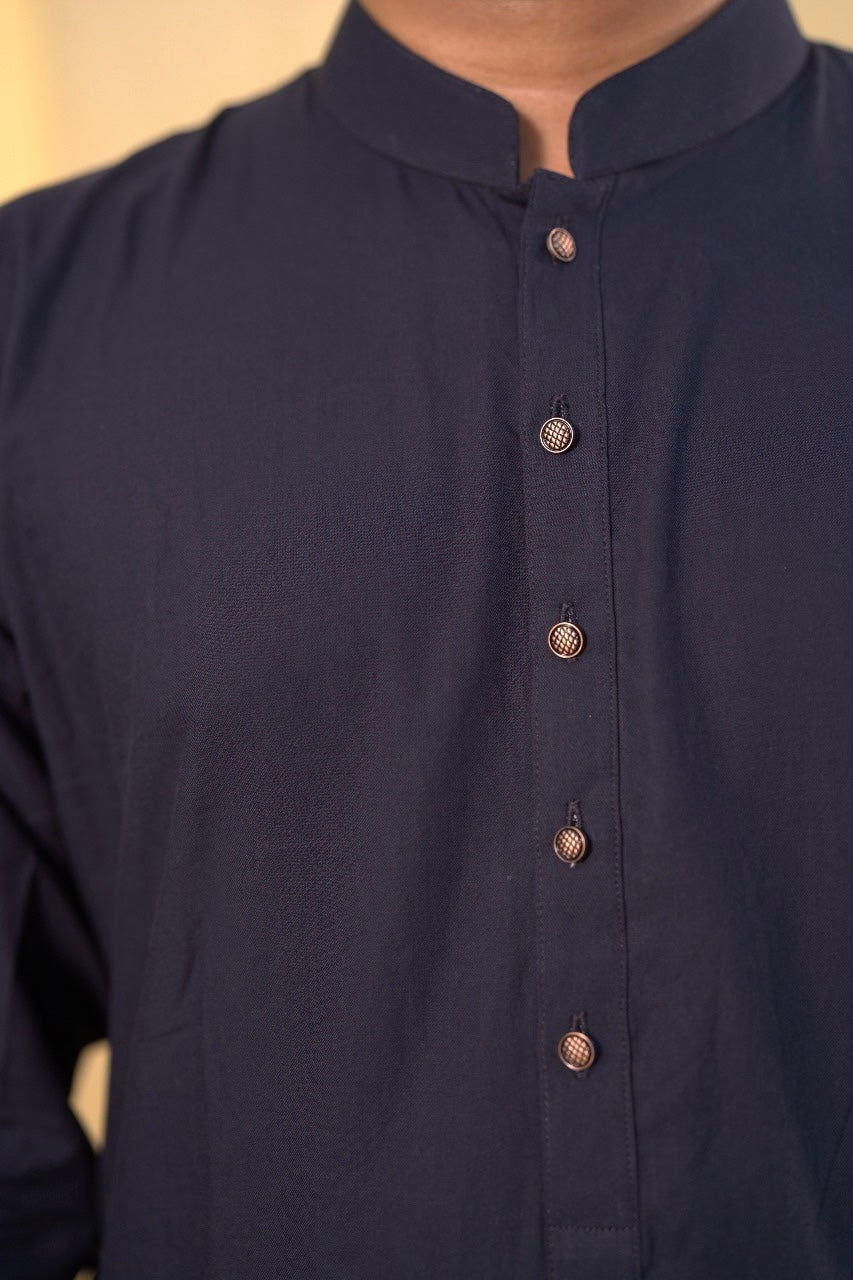 Deep Blue kuffling kurta